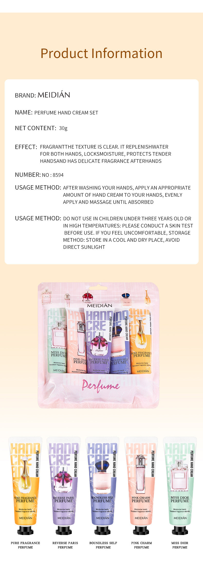 Coffret 5 Crèmes Mains Parfumées PEEL DALI — Soin Nourrissant & Hydratant 30g