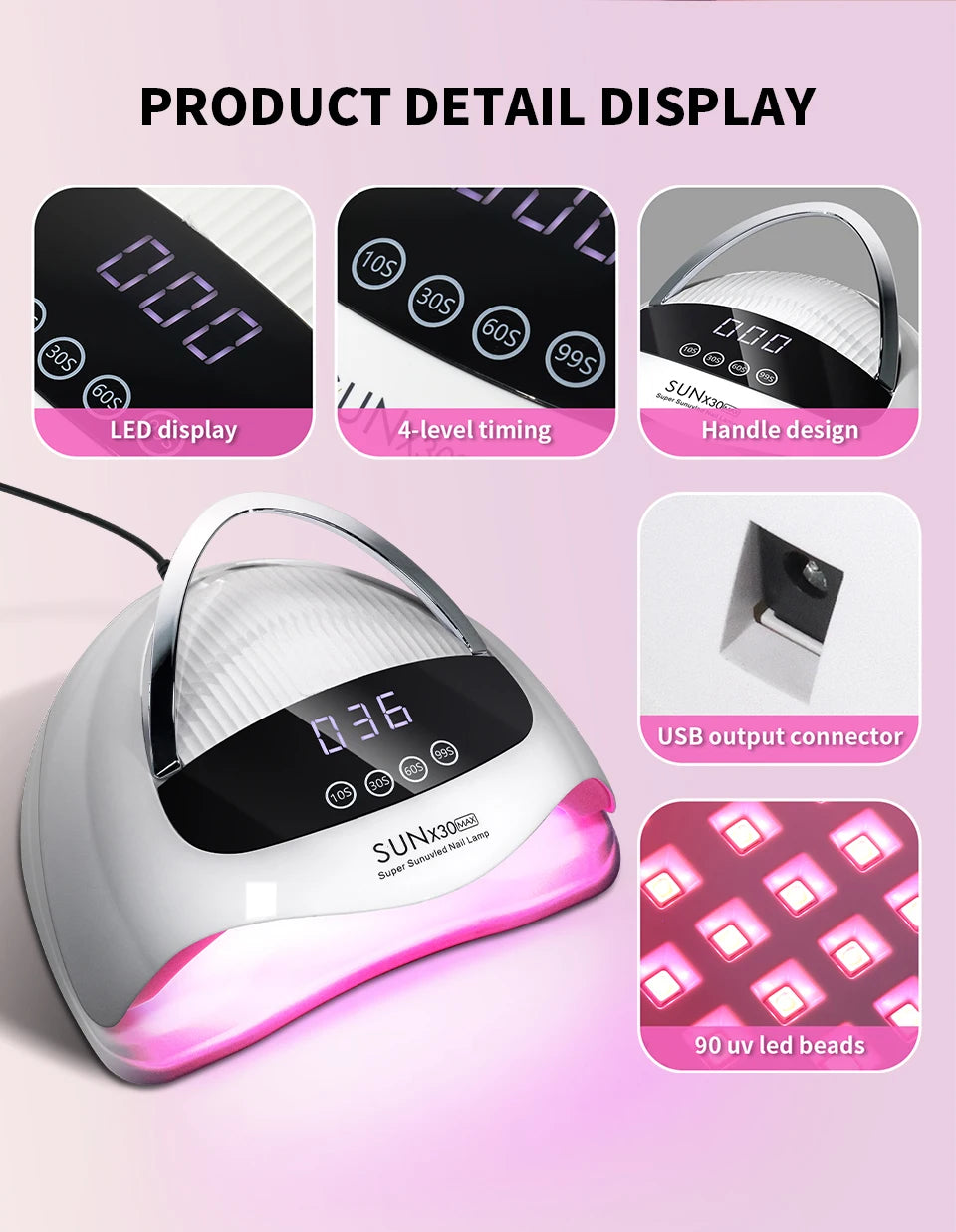 Lampe UV/LED Professionnelle 90 LED PEEL DALI — Séchage Express & Détection Auto