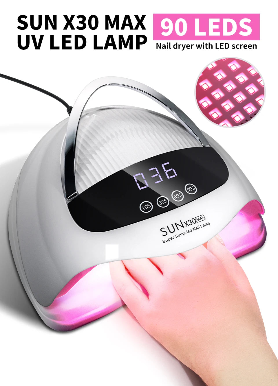 Lampe UV/LED Professionnelle 90 LED PEEL DALI — Séchage Express & Détection Auto