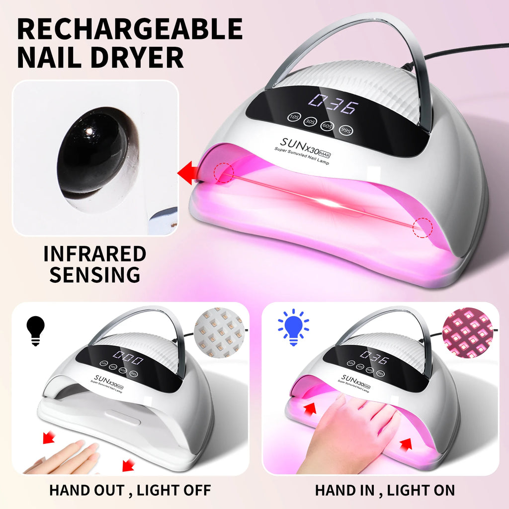 Lampe UV/LED Professionnelle 90 LED PEEL DALI — Séchage Express & Détection Auto