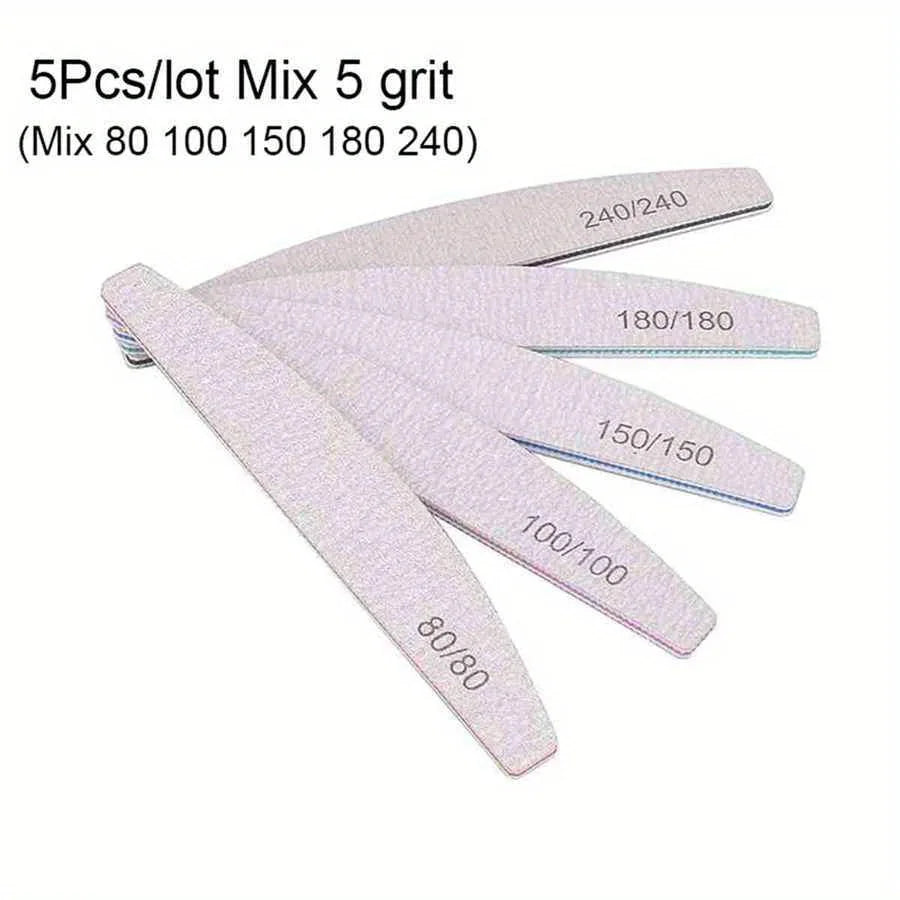 Limes à Ongles Professionnelles – 5 Grains | Demi-Lune Experts