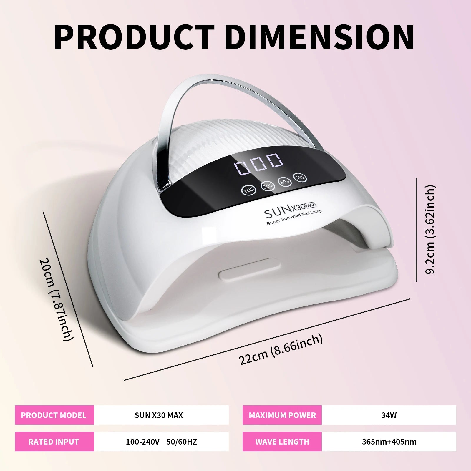 Lampe UV/LED Professionnelle 90 LED PEEL DALI — Séchage Express & Détection Auto